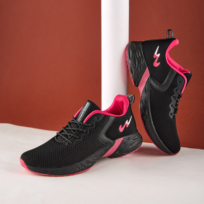 CAMPUS ALICE Women's Sports Shoes | Mesh Upper with Anti Slip Sole Design | Lace-Up Running Shoes For Women(Black , 6)