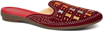 Madam Choice women’s maroon slip-on flats designed Party Wear For Women(Maroon , 9)