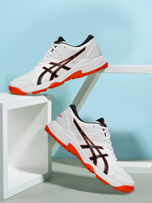 Asics Asics Unisex White Red Cricket shoes Cricket Shoes For Men(White , 11)