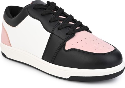 Roadster Women's Casual Sneakers Shoes | Soft Cushioned Insole Sneakers For Women(Pink, White , 6)