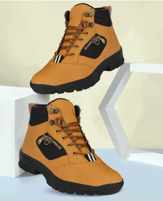 Krishna collection Attractive Tan High Top Boot For Men Boat Shoes For Men(Tan , 8)