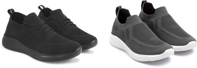 Face Stylish Sports Shoes for Men – Ideal for Running, Gym & Training Sneakers For Men(Black, Grey , 6)