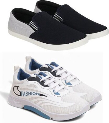 HOTSTYLE 2 Pair Combo Sneakers For Men(Multicolor , 8)