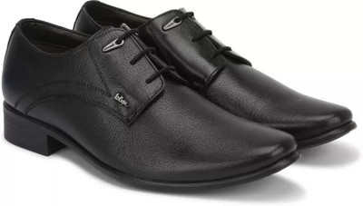 LEE COOPER Leather Derby Lace-Up Lightweight Comfort Trendy Premium Office/Party Derby For Men(Black , 11)