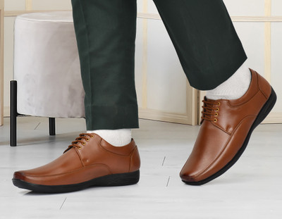 Zixer Tan Synthetic Leather Shoe/Handcrafted Formal Lace Up/Genuine for Men Lace Up For Men(Tan , 9)