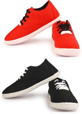 KANEGGYE Sneakers For Men(Red, Black)
