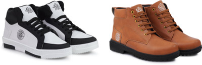 DARTKICK Versatile Casual Shoes for Men – Smart, Sleek & Comfortable Casuals For Men(White, Black, Brown , 8)