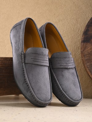 Mast & Harbour Suede Loafers Loafers For Men(Grey , 6)