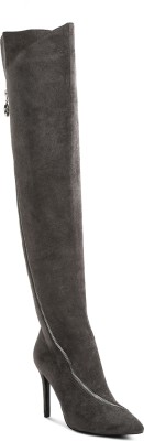Rag & Co Zip Around Long Boot In Grey Boots For Women(Grey)