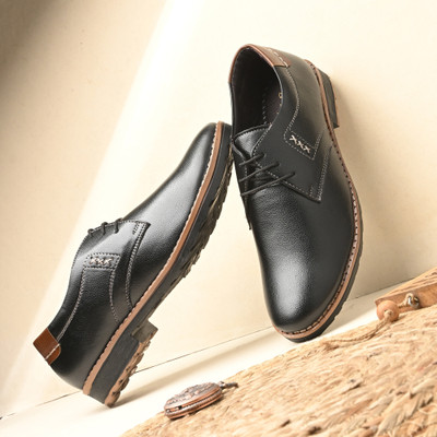 Snoopers Derby Formal Office Shoes / Stylish and Comfortable Party Wear For Men(Black , 8)