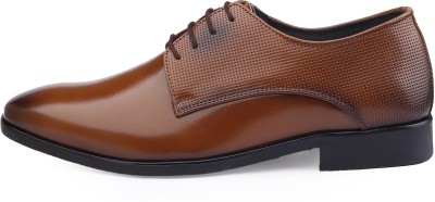 YUVRATO BAXI Faux Leather Work wear Lace-up Formal Shoes for Men Derby For Men(Tan , 9)