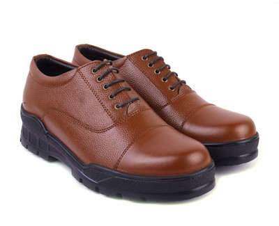 XHUGOY XHUGOY POLICE WARDI CUT OXFORD SHOE IN BLACK|TAN COLOUR SIZE 3-11 FOR MEN WOMEN Oxford For Men(Black , 8)