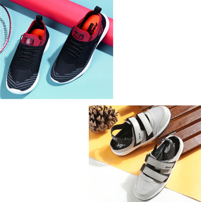 Face Stylish Sports Shoes for Men – Ideal for Running, Gym & Training Sneakers For Men(Black, Grey , 7)