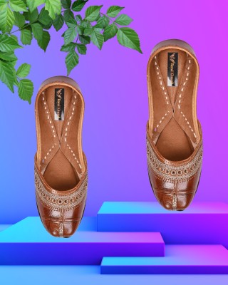 Blue Bella Punjabi jutti for women|Mojaris for women|Ladies Jutti|Bellies women Bellies For Women(Brown , 6)