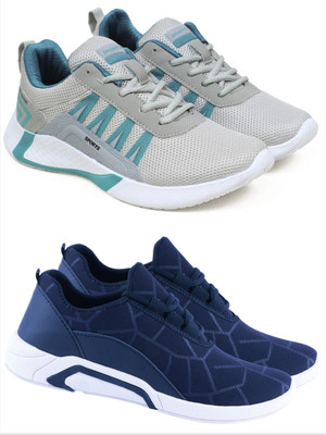 Free Kicks Combo Of 2 Shoes FK-447 & FK-Lysha Sneakers For Men(Blue , 8)