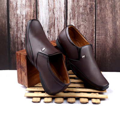 jak alis Synthetic| Lightweight| Comfort| Slip On For Men(Brown , 8)