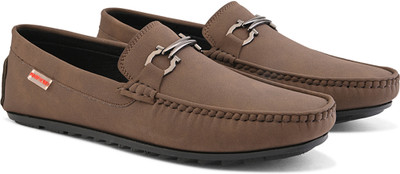 PROVOGUE Provogue Men Brown Faux Leather Casual Slip On Loafers Loafers For Men(Brown , 9)