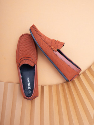 BIG FOX Big Fox Eco Friendly Knitted|| Durable Mesh Loafers For Men(Tan , 6)
