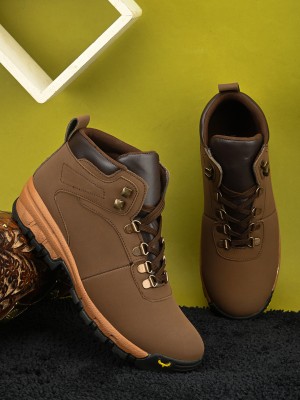 PROVOGUE PVSO4856 Lightweight Comfort Summer Trendy Premium Stylish Boots For Men(Khaki)