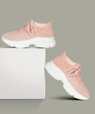 ArranQue Women Sports Shoes Chunky Sole Sneakers for Women Walking Gym Running Walking Shoes For Women(Pink)