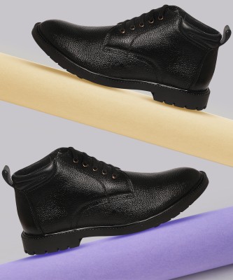 LOUIS STITCH Black Casual Boots for Men's Boots For Men(Black)