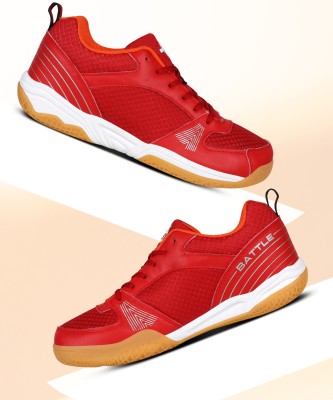 NIVIA Battle Badminton Shoes For Men(Red, Orange)
