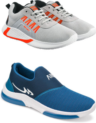 Free Kicks Combo Of 2 Shoes FK-444 & FK-Mexico Sneakers For Men(Blue , 10)
