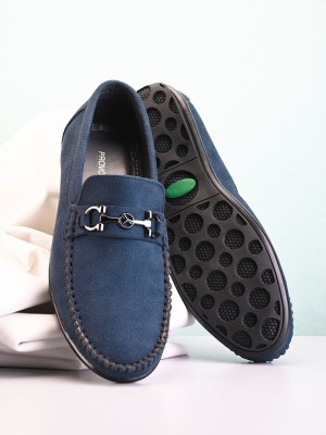 PROVOGUE Men's Horsebit Suede Loafers Loafers For Men(Blue)