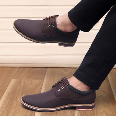 EZBRO Casual|Trendy |Latest|With Laces|Daily Wear|Party wear|Office Wear Brogues For Men(Brown , 12)