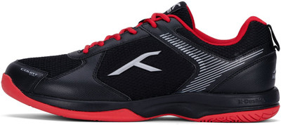 Hundred Court Star Badminton Shoes For Men(Black, Red , 3)