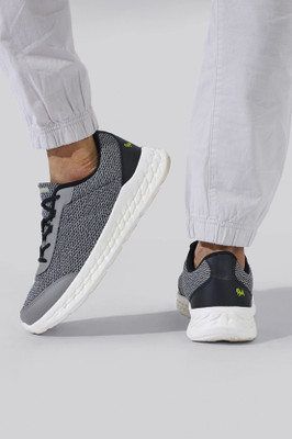 Neemans Relaxed Sporties Sneakers Casual Shoes For Men | Lightweight and Fashionable Running Shoes For Men(Grey, Black , 6)