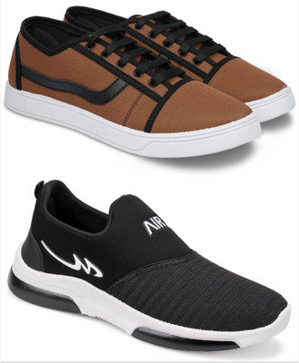 Free Kicks Combo Of 2 Shoes FK-& FK-Mexico Sneakers For Men(Black , 10)