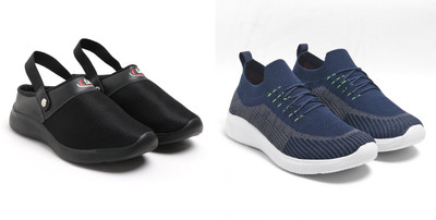 Face Stylish Sports Shoes for Men – Ideal for Running, Gym & Training Sneakers For Men(Navy, Black , 10)