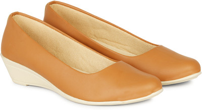 KaryJerry Comfortable Formal & Casual Wedge Bellies For Women(Tan , 5)