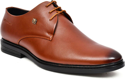 moocoozin Moocoozin Formal Shoes for Men | Soft Cushioned Insole, Lace up-Resistance Derby For Men(Tan , 9)