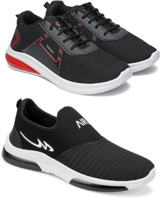 Free Kicks Combo Of 2 Shoes FK-482 & FK-Mexico Sneakers For Men(Black , 6)