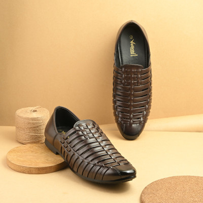 Vellinto Vellinto AWADHI Jutis/Mojaris For Men Nagra For Men Party Wear For Men(Brown , 6)