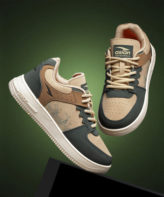 asian Casual Sneaker Shoes for Men | Soft Cushioned Insole || THUNDER-07 Sneakers For Men(Beige, Green , 6)