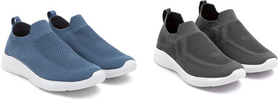 Face Stylish Sports Shoes for Men – Ideal for Running, Gym & Training Sneakers For Men(Blue, Grey , 6)