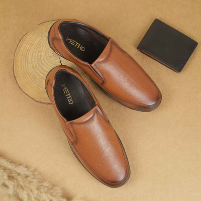 METRO Slip On For Men(Tan , 10)