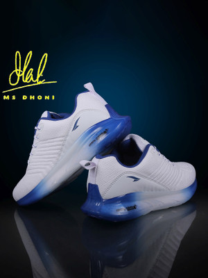 asian Crystal-13 Blue Sports Transparent Sole Technology For Men(White, Blue , 9)