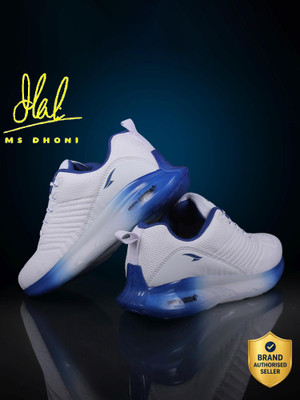 asian Crystal-13 Blue Sports Transparent Sole Technology For Men(White, Blue , 6)