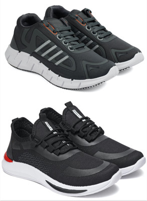 Free Kicks Combo Of 2 Shoes FK- B2-Beat & FK-432 Sneakers For Men(Black , 7)