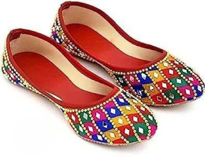 TAPBSA Embroidered Tradtional Flats Mojari, Ethnic Shoes, Punjabi Bellies For Women(Multicolor , 4)