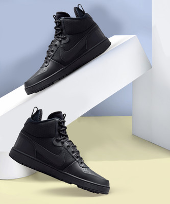NIKE Court Borough Mid Winter Sneakers For Men(Black , 6)