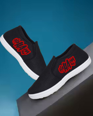 Kenamin Stylish Casual Shoes for Men and kids Casuals For Men(Black, Red , 6)