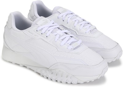 PUMA Blktop Rider Leather Sneakers For Men(White)