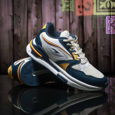 asian Sneakers For Men(White, Navy , 7)