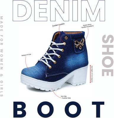 Girls hot sale denim boots