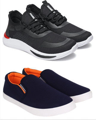 Free Kicks Combo Of 2 Shoes FK-432 & FK-Fitman Sneakers For Men(Blue, Orange , 7)